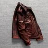 Retro Old-layer Cowhide Men's Lapel Motorcycle Suit Genuine Leather Jacket Autumn and Winter Jacket