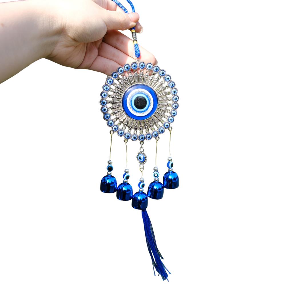 Bells Blue Eyes Wind Chime Handmade Metal Wind Music Bell Car Pendant  Garden Decoration