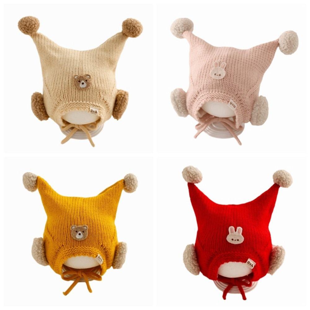 Cold-Resistant Toddler's Plush Knitted Hat Cute Kids Ear Protection Hat Photography Props