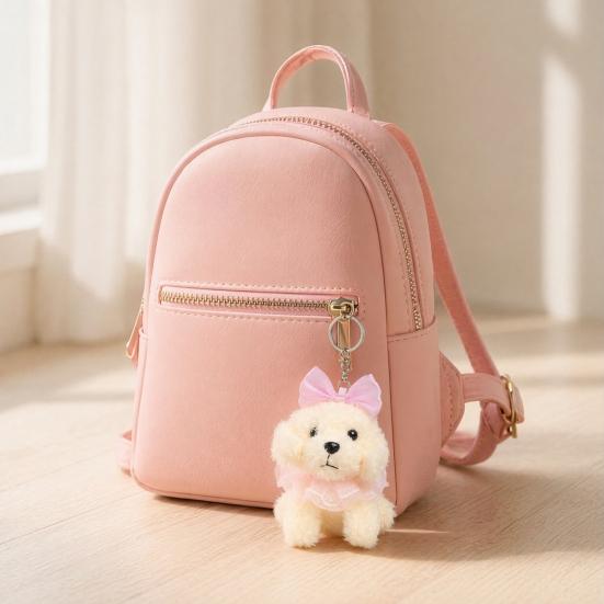 Pingente Chaveiro de Boneca de Pelúcia, Brinquedo de Pelúcia Macio e Encaracolado, Pingente de Bolsa de Animal de Pelúcia, Pingentes de Cachorro Fofos para Mochila Bolsa de Mão Carteira Acessório de Presente