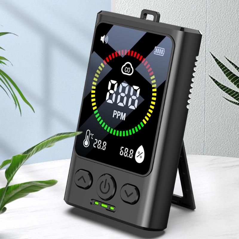 Carbon Monoxide Detectors with Alarm Temperature Humidity Sensors Rechargeable CO Detectors Carbon Monoxide Meter Portable