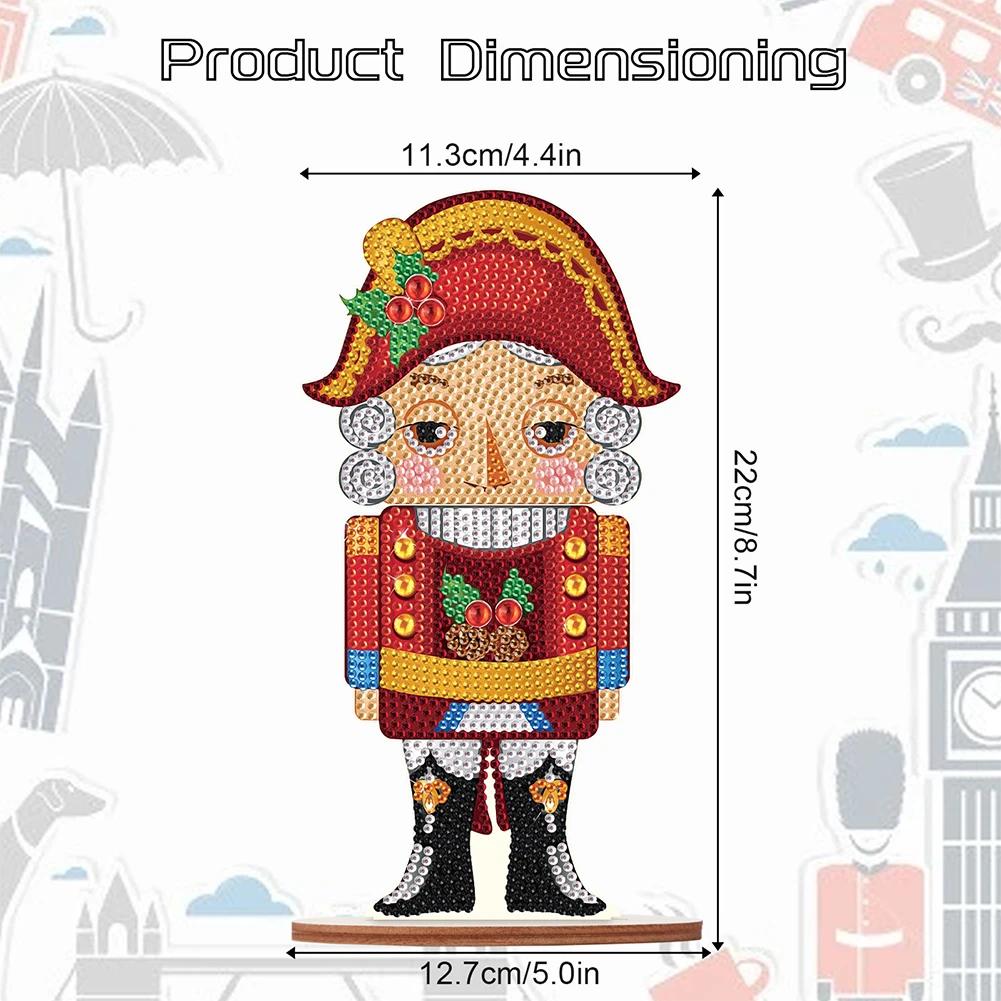 Diamond Painting Christmas Ornament Wooden Desktop Nutcracker Table Top Diamond Painting Decor for Home Office Desktop Decor