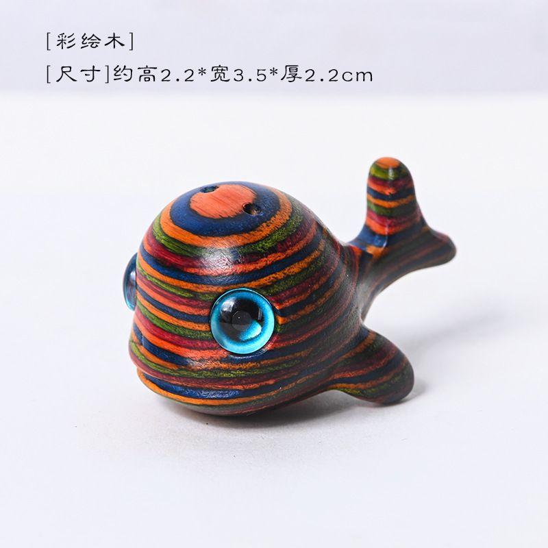 Cute Cartoon Wooden Carved Small Dolphin Statue Ornament DIY Keychain Pendant Accessories Kids Event Souvenirs funny gifts