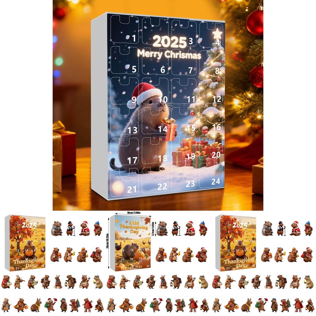 Christmas Countdown Series Marmot 24piece Acrylic Hanging Calendar For Seasonal Gift