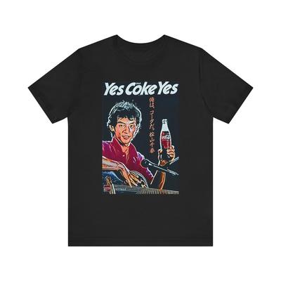 Yes Coke Yes Retro Graphic Print Crew Neck  Unisex Jersey Short Sleeve Tee Shirt