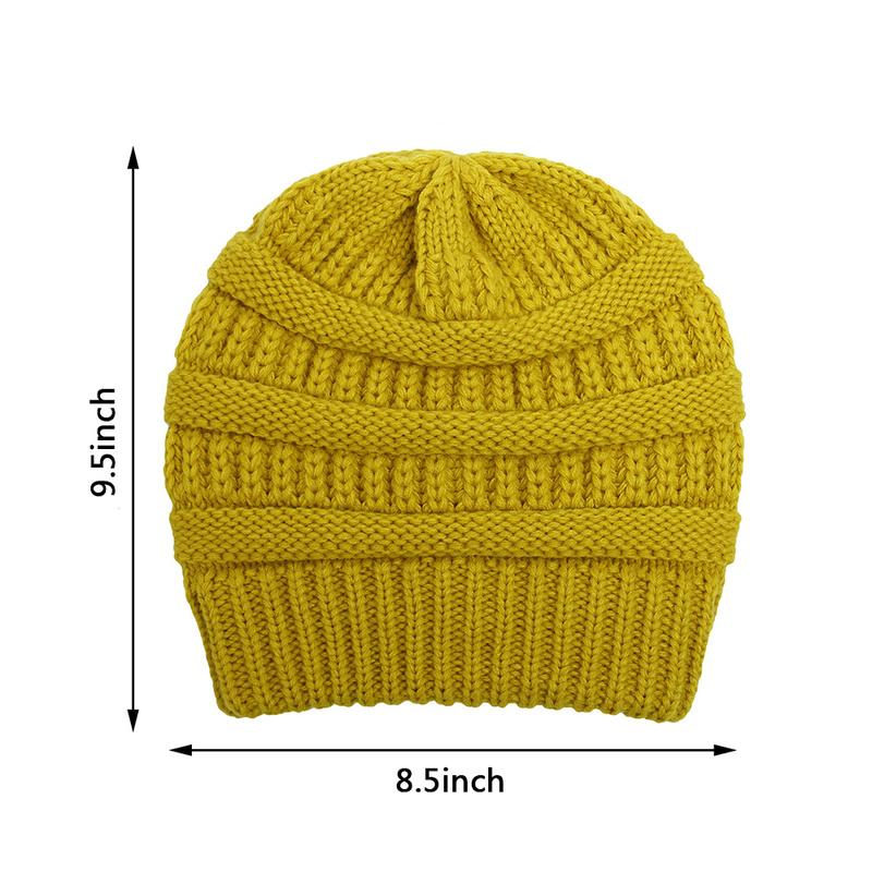 Winter Knitted Beanie Women's Thick Warm Beanie Skull Cap Women's Knitted Letter Hat Beanie Outdoor Riding Suit