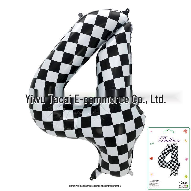 Décoration Bandeau Rayé à Carreaux Vache Dégradé 40" - Grand Chiffre pour Scène de Fête d'Anniversaire de Bébé