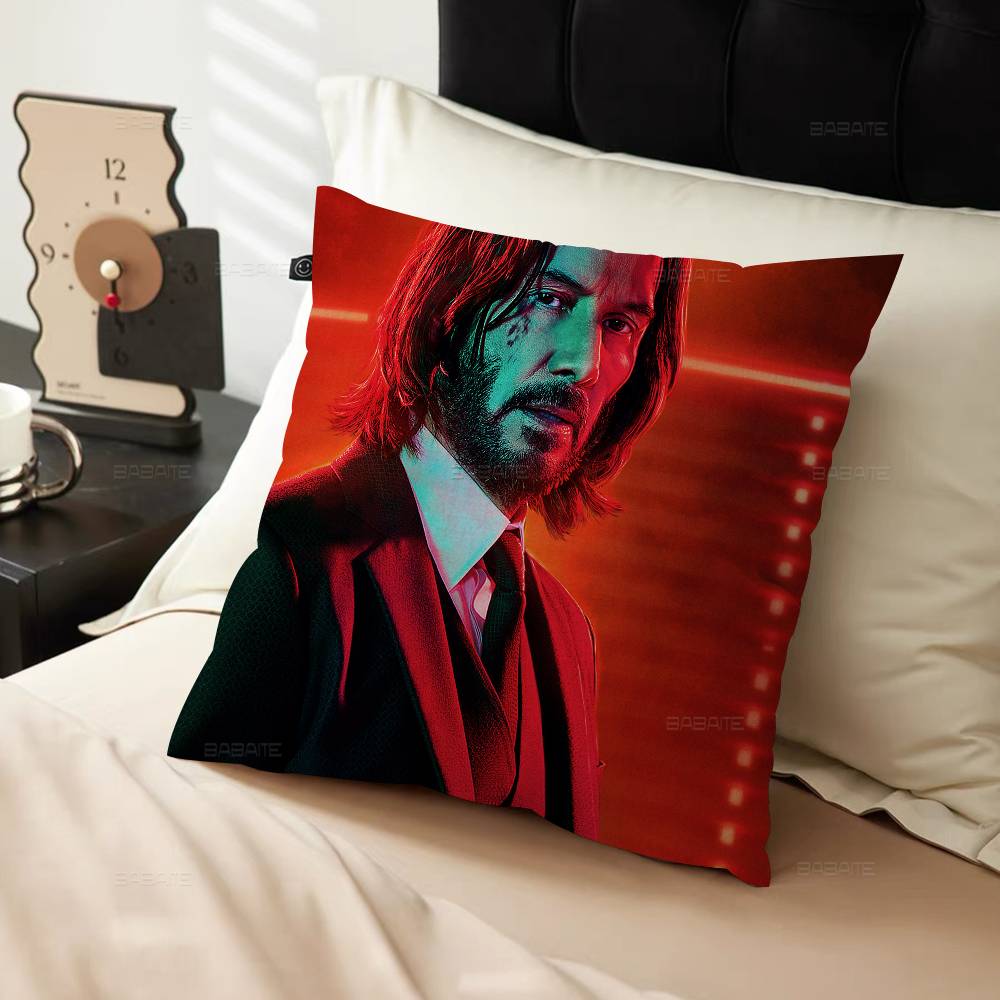 Action Movie J-John Wick Cushion Cover Car Throw Pillow Case For Sofa Car Christmas Gift 40X40Cm 45X45Cm