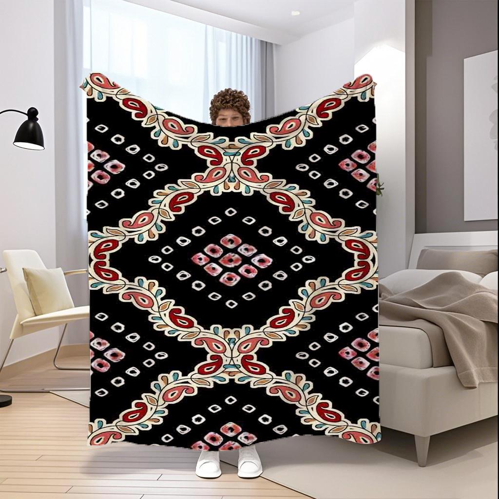 Paisley Pattern Blanket Microfiber Flannel Cover Blanket Bedroom Living Room Sofa Soft And Comfortable Home Decoration