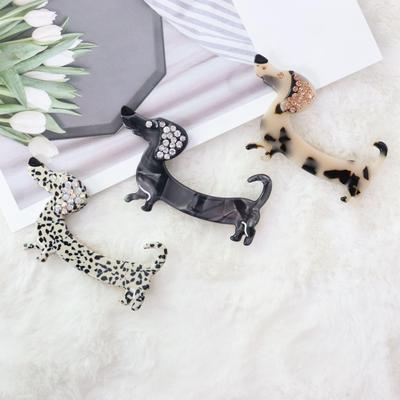 8cm Korean Style Rhinestone Acetate Duckbill Clip for Flyaway Hair and Bangs