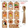 50Pcs Christmas Brown Kraft Paper Gift Tags with Jute And Baker Rope for DIY Xmas Holiday Present Wrap Stamp Navidad Decoration
