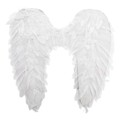 Deluxe Angel Feather Wings Halloween Christmas Fancy Dress Costume for Womens Mens Girls Boys White Color Angel Wings