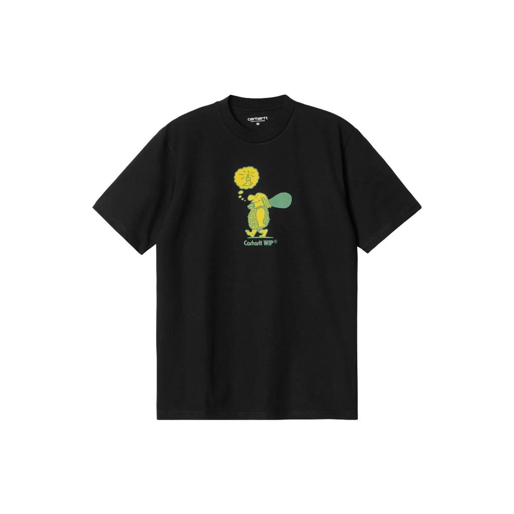 Carhartt WIP Original Thought T-Shirt Cartoon Anime Letter Print Crew Neck Short Sleeve T-Shirt Men Tops Black I032882-89-XX