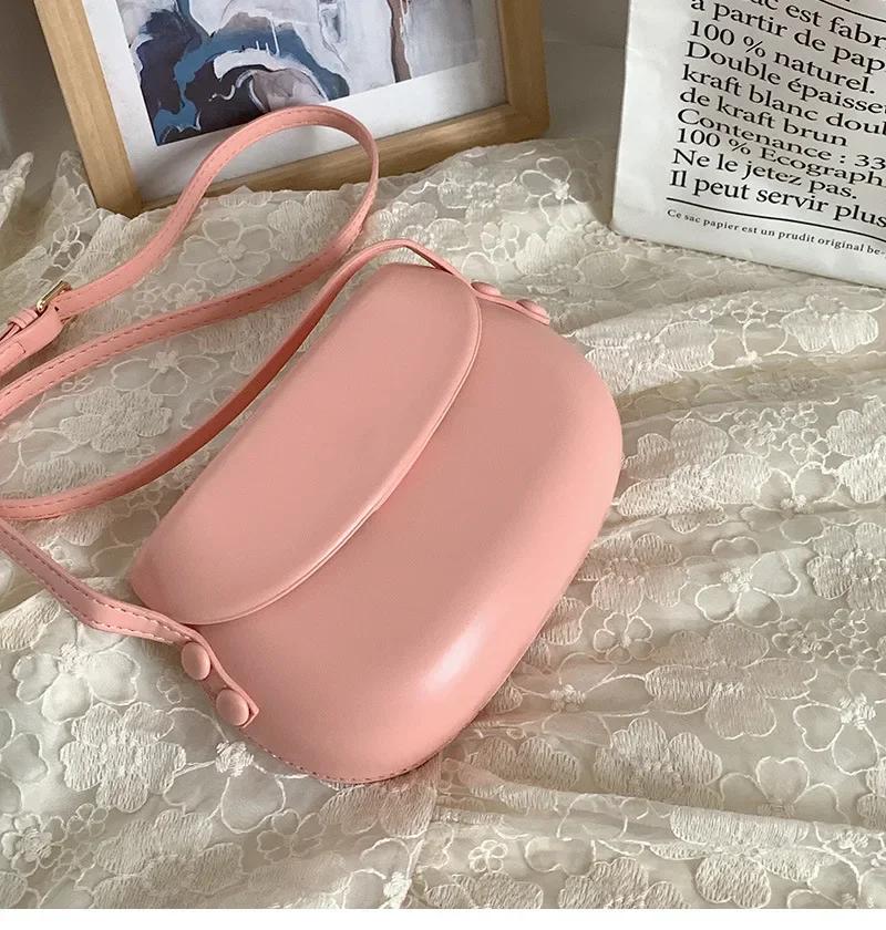 Candy Color Women's Saddle Shoulder Bag Casual Portable Female Small Clutch Handbags Sweet Fashi Ladies Purse Crossbody Bags