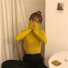 High Neck Solid Color Knit Sweater - Women's Long Sleeve Korean Style Pullover for Autumn/Winter