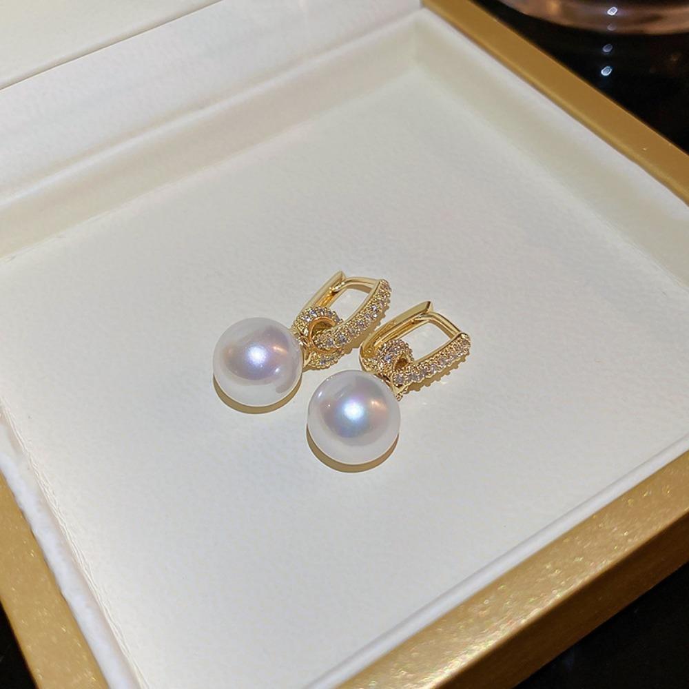 Französische Retro-Temperament-Perlenohrringe Leichter Luxus High-End Stecker Nischenatmosphäre Vielseitige Ohrringe