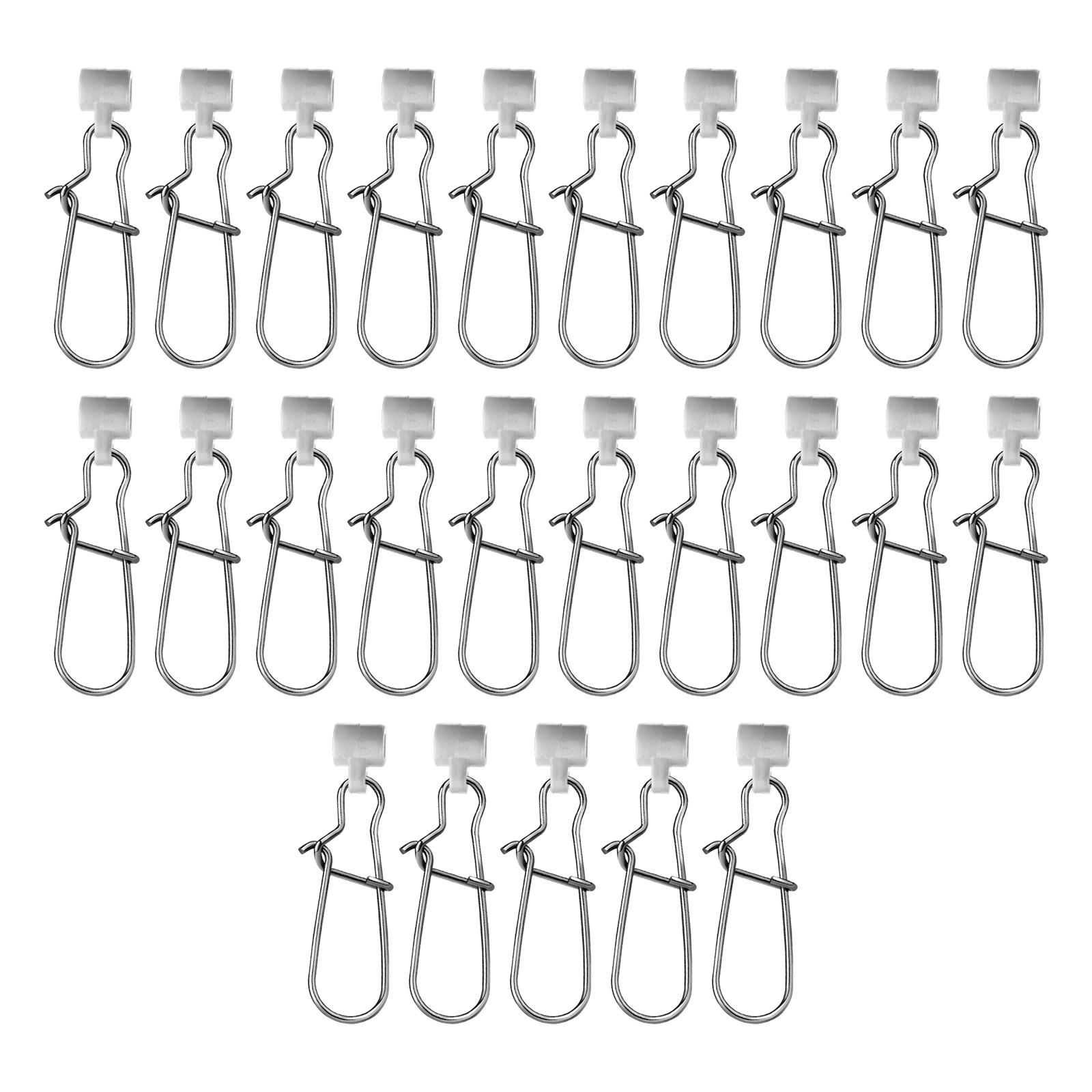 

25PCS Plastic Head Fishing Connectors Stainless Steel Fishing Line Sinkers Lock Snaps Fishing Clip Hanging Baits Pin S белый
