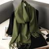 62Color Solid Women Winter Scarf Warm Thicken Cashmere Shawl Outdoor Fashion Luxury Tassels Pashmina Lady Wrap Windproof Scarves