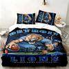 Zestaw 3-częściowy Detroit Lions Idealny do sypialni Wygodny zestaw pościeli zawiera poszewkę na kołdrę i dwie poszewki na poduszki Idealny prezent urodzinowy lub świąteczny