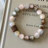 Sunset Rose Beaded Gradient Bracelet: Exquisite Handmade Women's Bangle