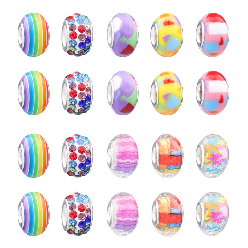 Colorful Crystal Beaded DIY Children's Bracelet Set with Unicorn Accessories