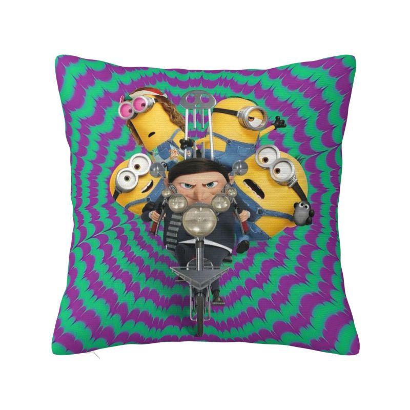 

Custom The Rise Of Gru Minions Film Pillow Covers for Living Room Anime Cute Cartoon Luxury Cushion Cover Square Pillowcase 18x18Inch