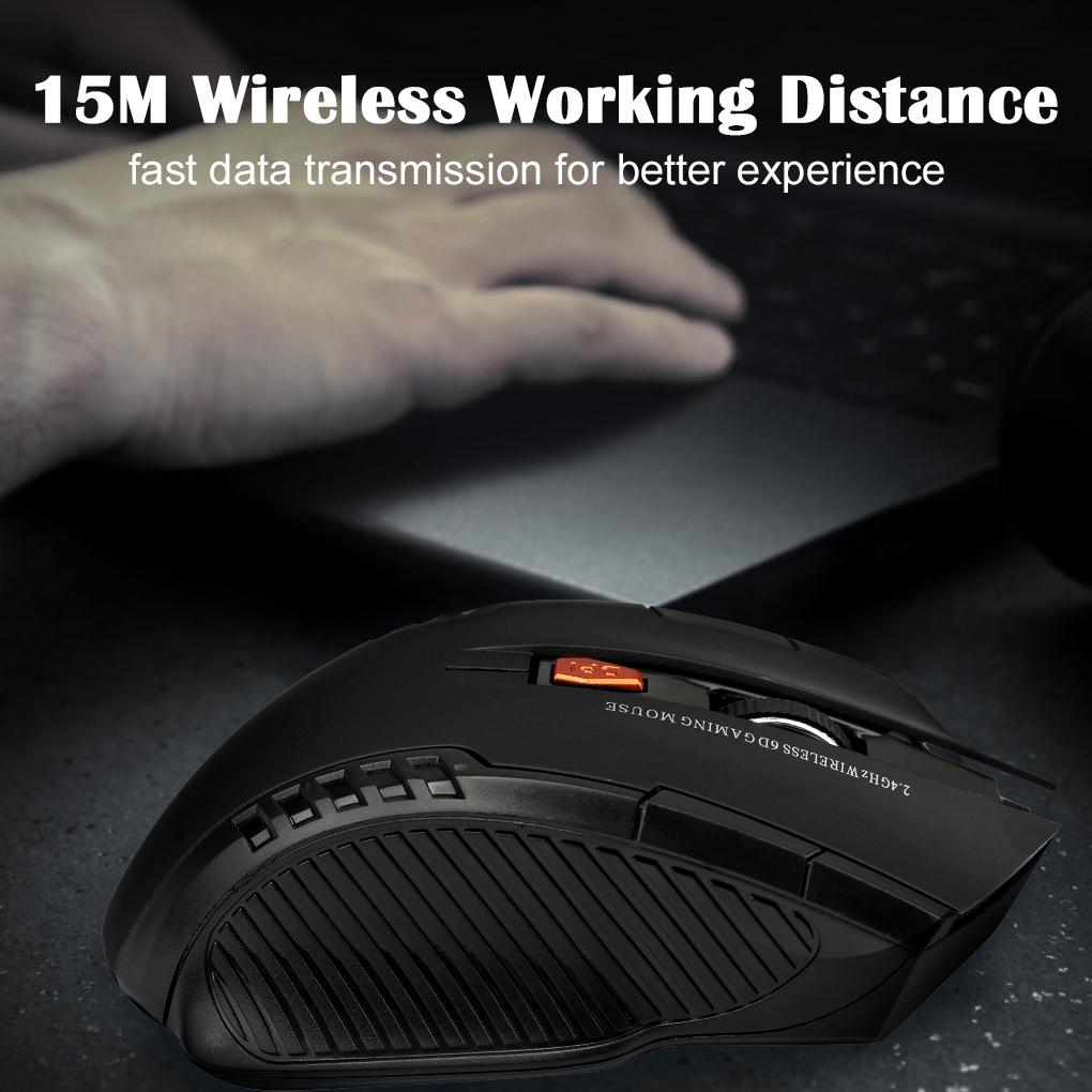 2.4G Wireless Mouse Optical 6 Buttons Mouse Gamer USB Receiver 1600DPI Wireless Mouse Gaming Mouse For Laptop