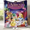 Alice im Wunderland Cartoon Cheshire Katze Flanelldecke, Ultraweiche Warme Plüschdecke für Zuhause Schlafzimmer Bett Sofa Abdeckung Kindergeschenk