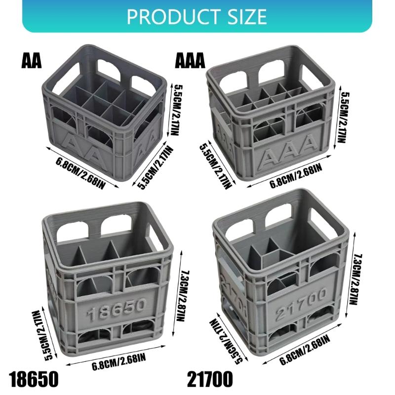 3D-gedruckter Batterie-Organizer, stapelbar für 2A 3A 18650 Batterien, mit großer Speicherkapazität, Batteriebox