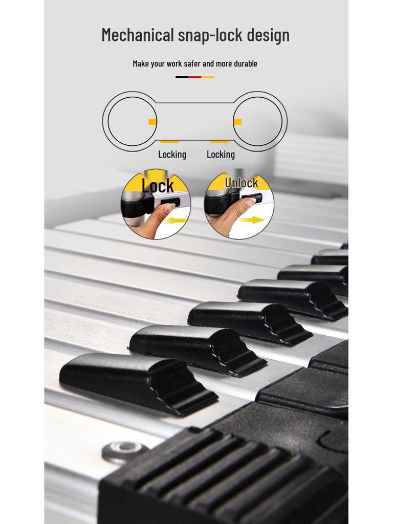 Portable Aluminum Alloy Folding Telescopic Ladder - Single-Sided Household Use