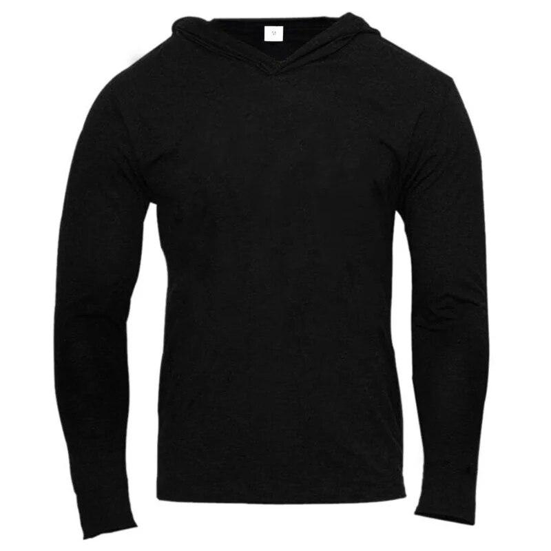 Do The Work  Mens Bodybuilding Fitness Pure Cotton Solid Color Slim Fit Autumn Fashion Breathable Workout Long Sleeve Hoddies