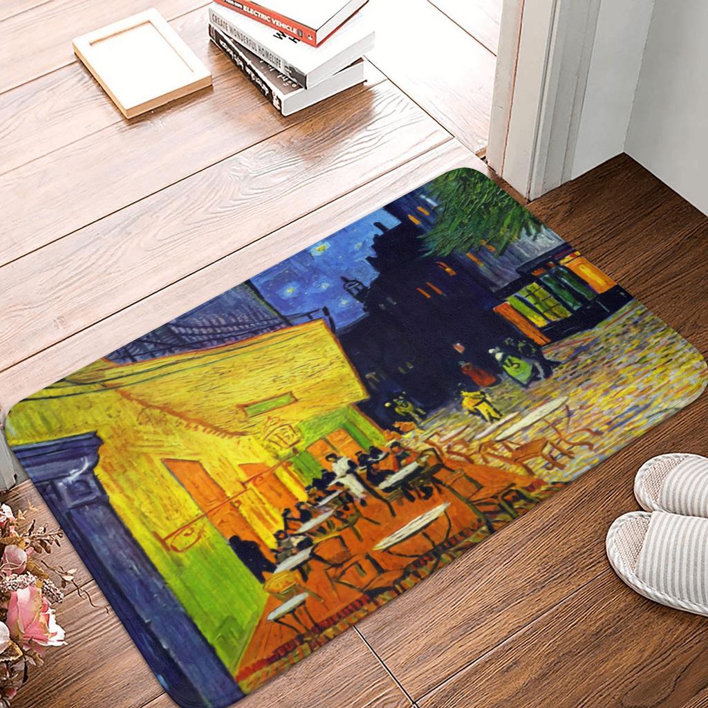 Van Gogh Starry Night Doormat Anti-Slip Entrance Bathroom Kitchen Door Floor Mat Over The Rhone Garage Carpet Rug