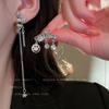 Liquid Metal Pleated Butterfly with Diamond Tassel Without Ear Piercing Ear Bone Clip Female Cold Wind Personalized Earrings Earrings