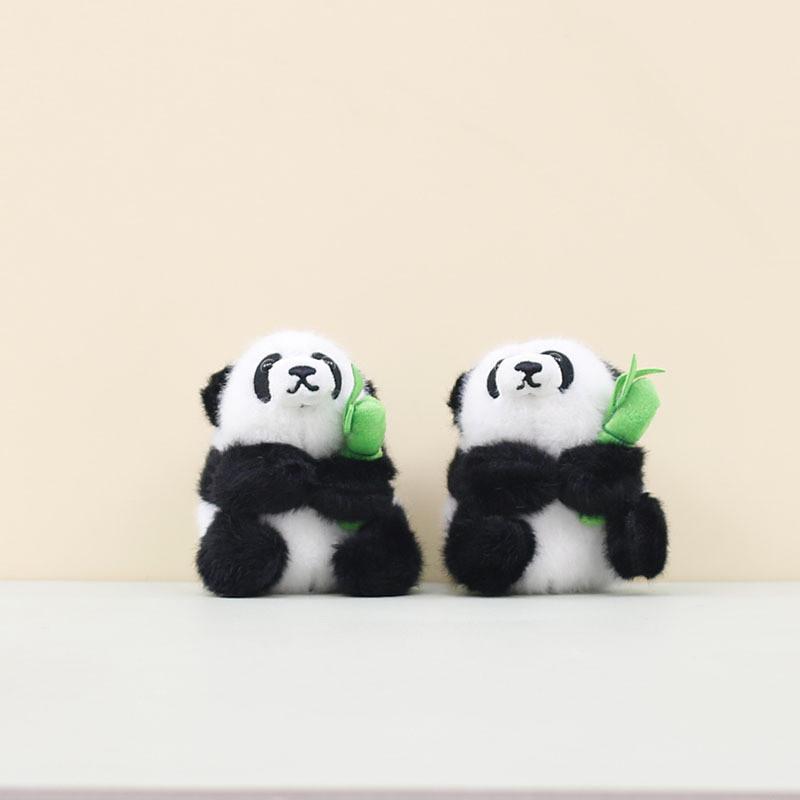 Cute Bamboo Panda Plush Toy Keychain Adorable Stuffed Animal Doll For Bags