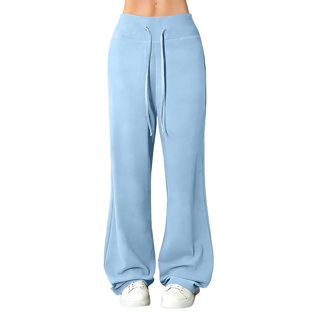 Kadın Bol Kesim Günlük İpli Elastik Bel Pantolon Rahat Bol Kesim Yoga Gevşek Pantolon