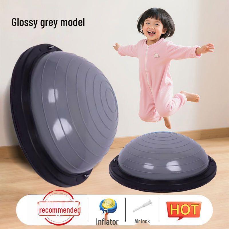 Wave Speed Balance Ball: Children's Half-Round Sensory Bouncing Ball for Yoga, Foot-Pedaled Burpees, and Home Fitness.