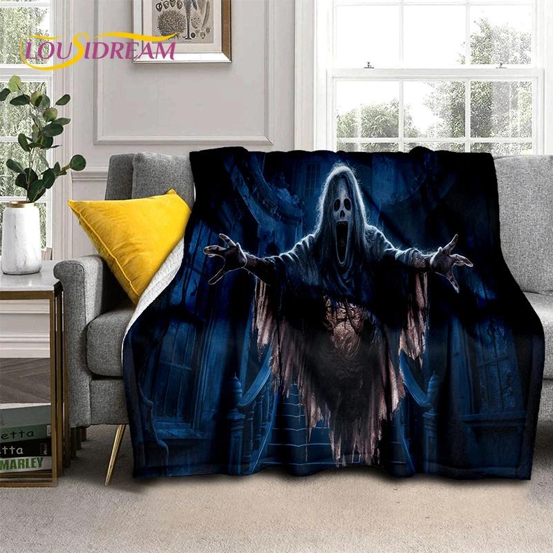 2025 New Gothic Horror Character Skull Ghost Spirit Soft Blanket,Soft Throw Blanket for Home Bedroom Bed Sofa Picnic Travel Gift