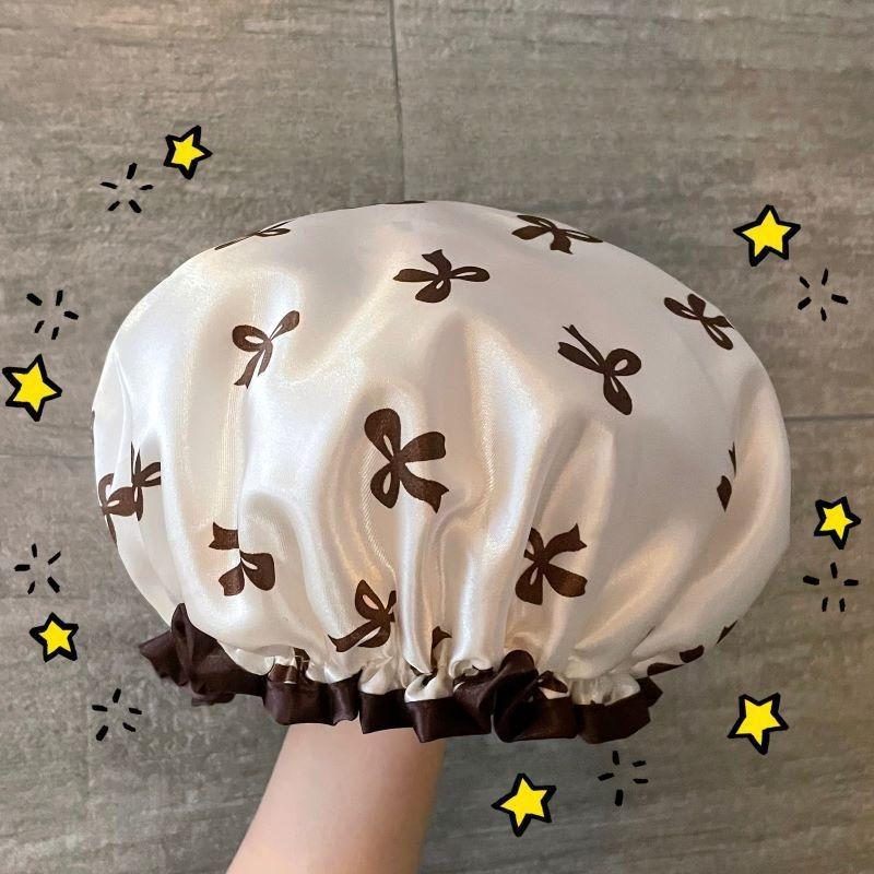 Colorful Reusable Shower Cap with Elastic Band Thicken Bathing Hat for Women Perfect for Hair Salon Bathing Accessory Waterproof