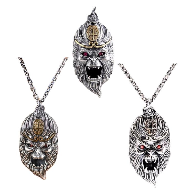 Stylish Monkey Kings Game Pendant Sturdy Brass Necklace Accessory for Gaming Enthusiasts and Trendy Adults Daily Use