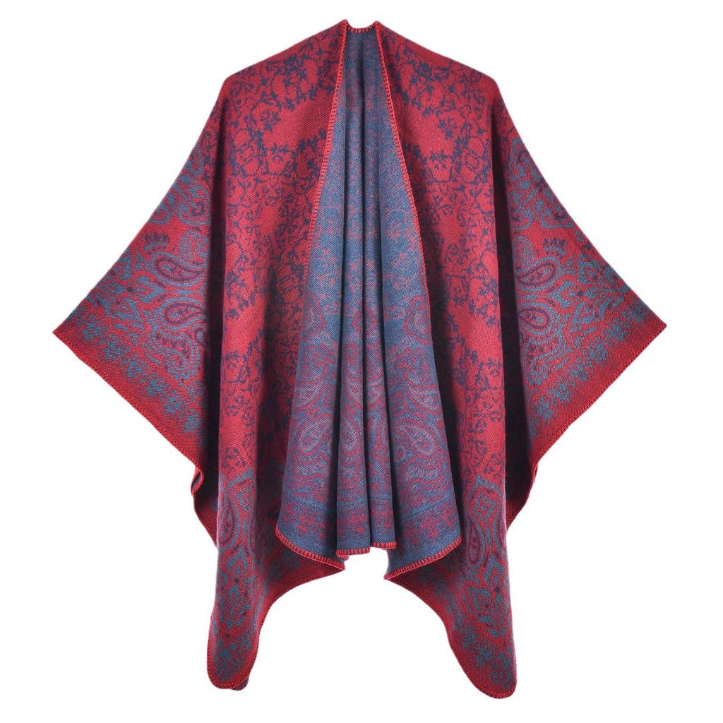 Ethnic Retro Paisley Travel Shawl: Thick European-American Fashion Cloak Scarf
