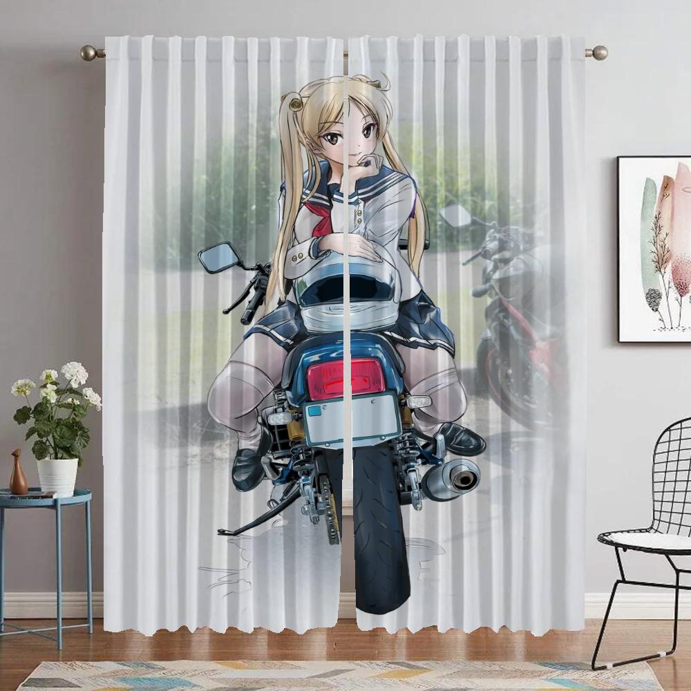 Bakuon Window Curtain for Room 2 Panel Anti-mosquito Curtains Shades Partition Tulle for Bedroom Home Interior Curtains Living