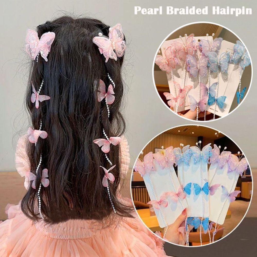 

Colorful Braided Hair Chain Mesh Hair Clip Sweet Girls Barrettes 01