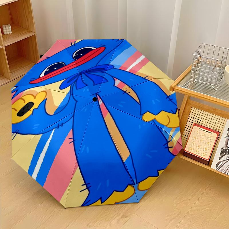 Poppy Playtime Print 8?Ribs Automatic Umbrella Wind Resistant Lightweight Folding Umbrella For Outdoor Travel