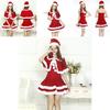 Christmas Santa Claus Adult Female Red Pleuche Dress Suit