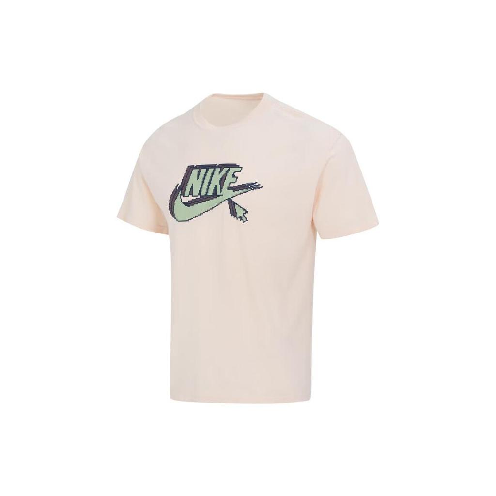 Nike T Shirts Men's Khaki Crew Neck Moderate Straight Fit FD1297-838