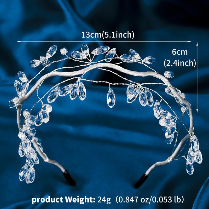 Korean Jewelry Fresh Beautiful Crystal Headband Handmade Beaded Mesh Vine Retro Party Headwear