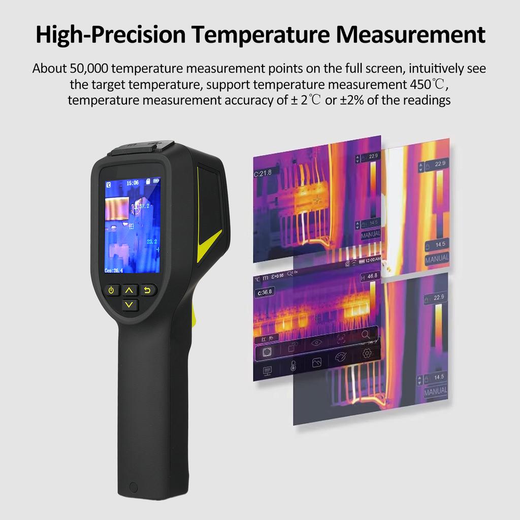192*144 IR Resolution Infrared Thermal Imager ‑20 to 350 celsius  Temperature Range Handheld Thermal Imaging Device Infrared Thermometer with 4 Pale