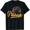 Tričko s panoramou Pittsburghu Tričko pro milovníky Pittsburghu ve vintage stylu