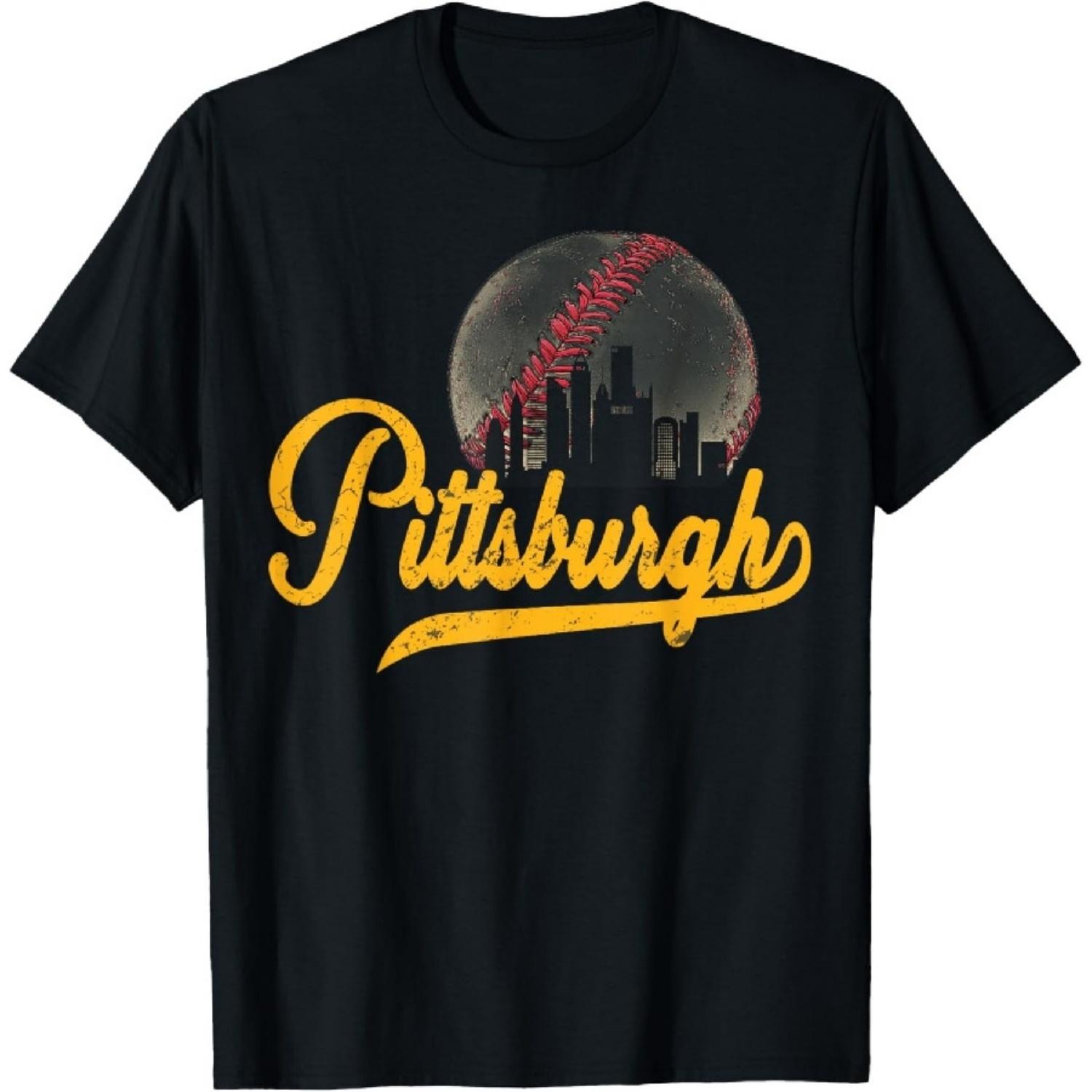 

Футболка с панорамой Питтсбурга Футболка для любителей Питтсбурга в винтажном стиле XXXXXL чёрный