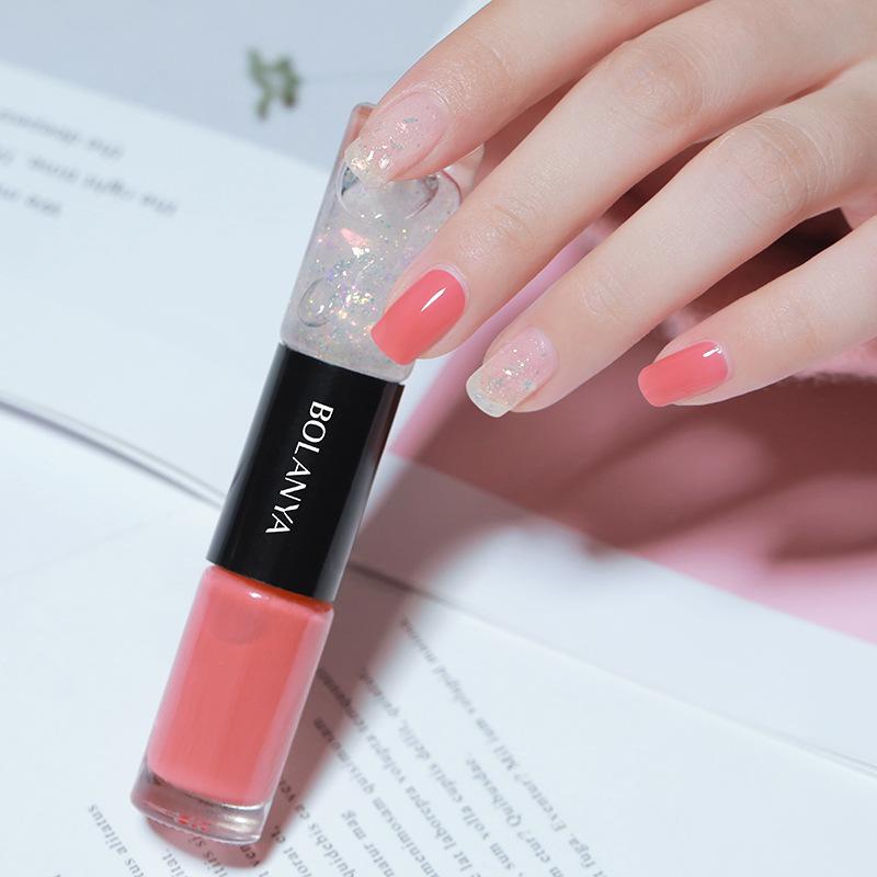 2-in-1-Nagellack mit zwei Enden, auf Ölbasis, schnelltrocknend, keine UV-Lampe erforderlich, lang anhaltender, splitterfester Nagellack